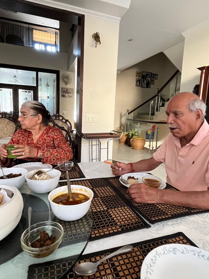 Mummy and Papa lunch after fast